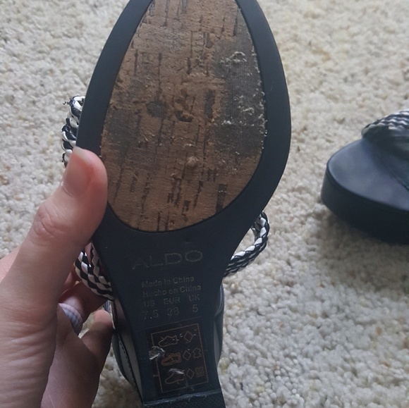 Aldo Aztec black and white wedges - Picture 4 of 4